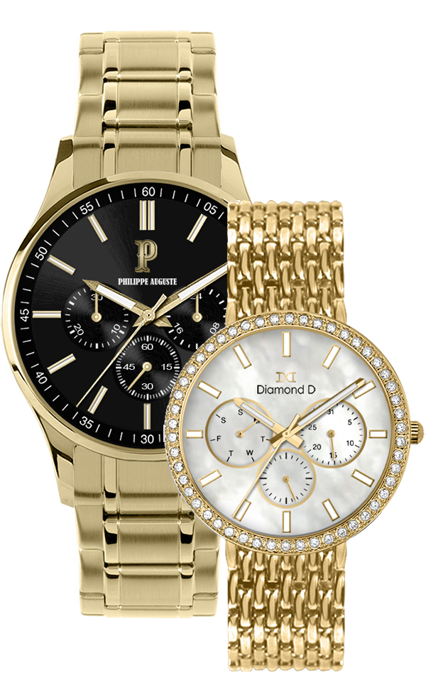 Đồng hồ Philippe Auguste PA5006I + Diamond D DD6012C
